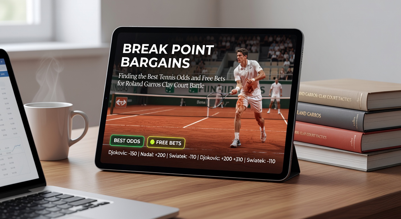 Close-up of a tennis player sliding on red clay, preparing a backhand return with the Eiffel Tower faintly visible in the background