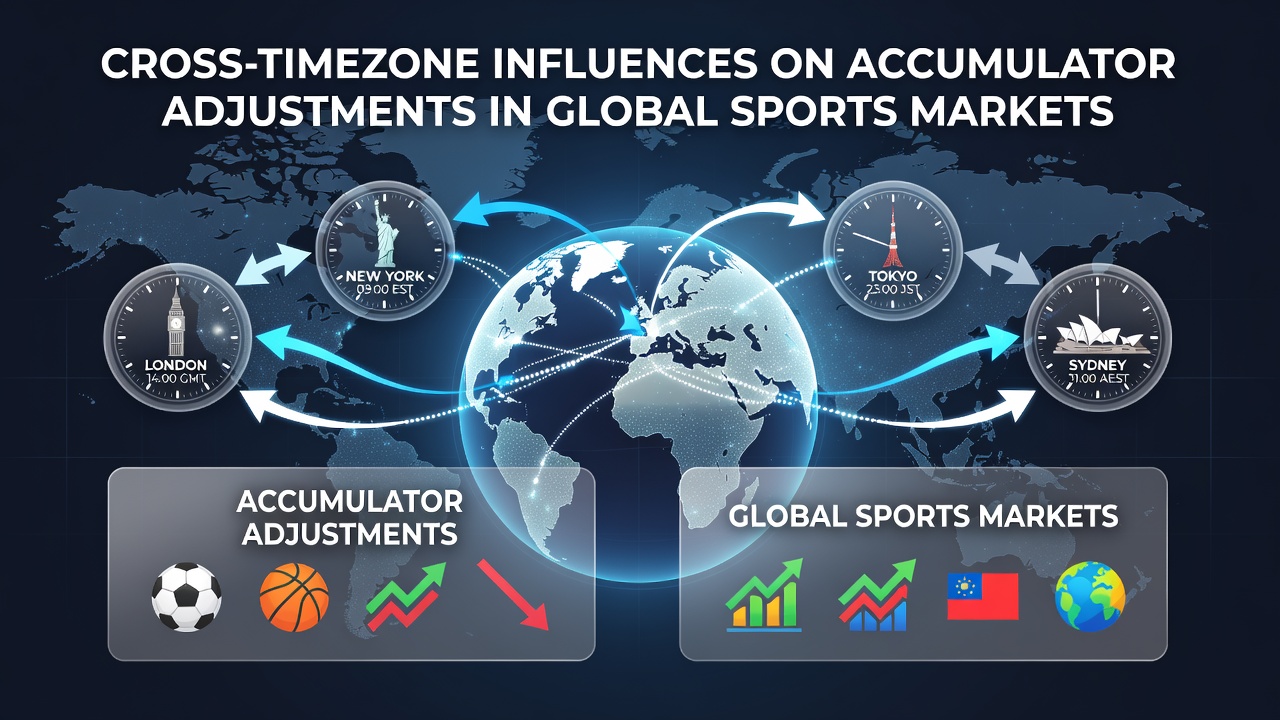 Global sports markets showing live accumulator adjustments across multiple time zones with betting interfaces active simultaneously