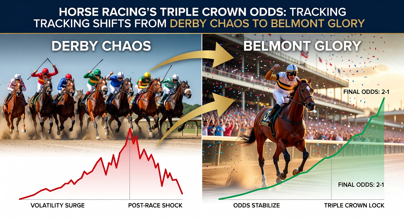 Thrilling finish at the Kentucky Derby with a crowded field charging toward the wire amid chaos and unpredictability