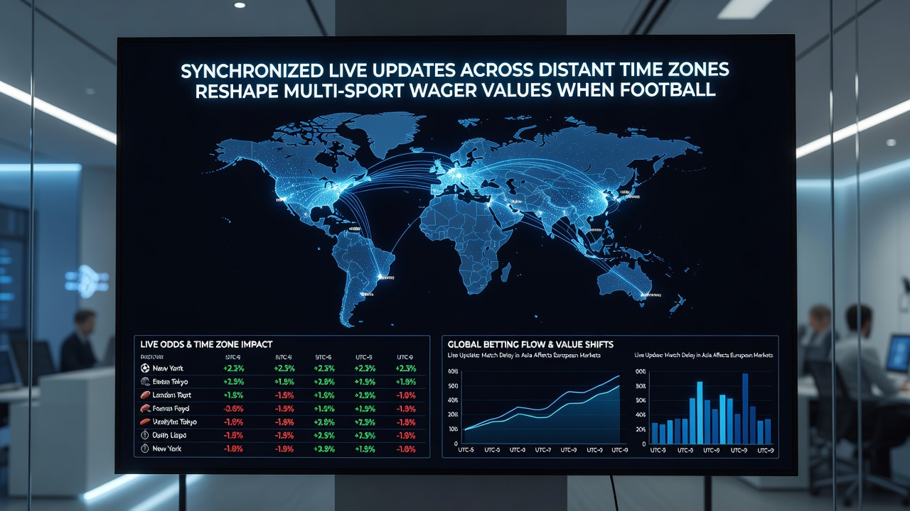 Live odds dashboard displaying synchronized updates for overlapping football, tennis and racing events across multiple time zones