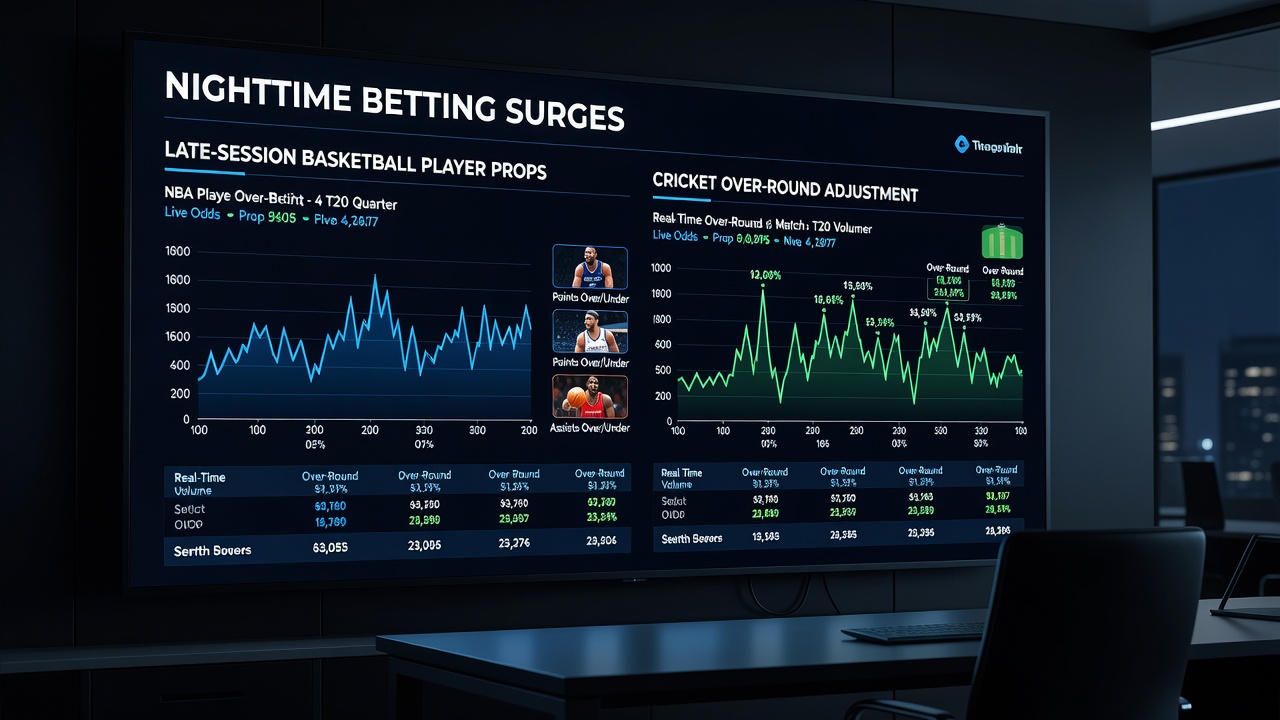 Cricket over-round adjustments and basketball player prop trends across global betting platforms at night