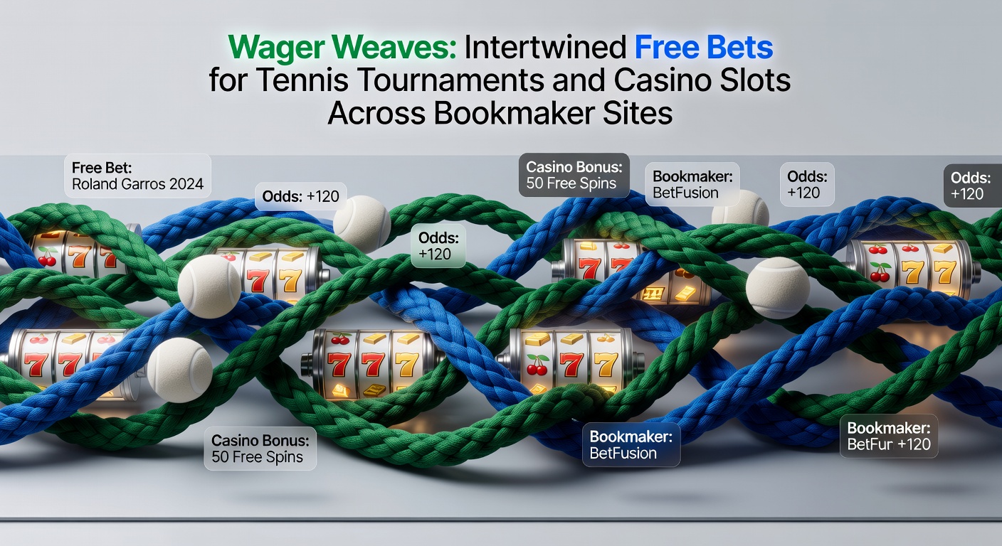 Tennis player serving on court with overlaid casino slot machine graphics symbolizing intertwined betting promotions